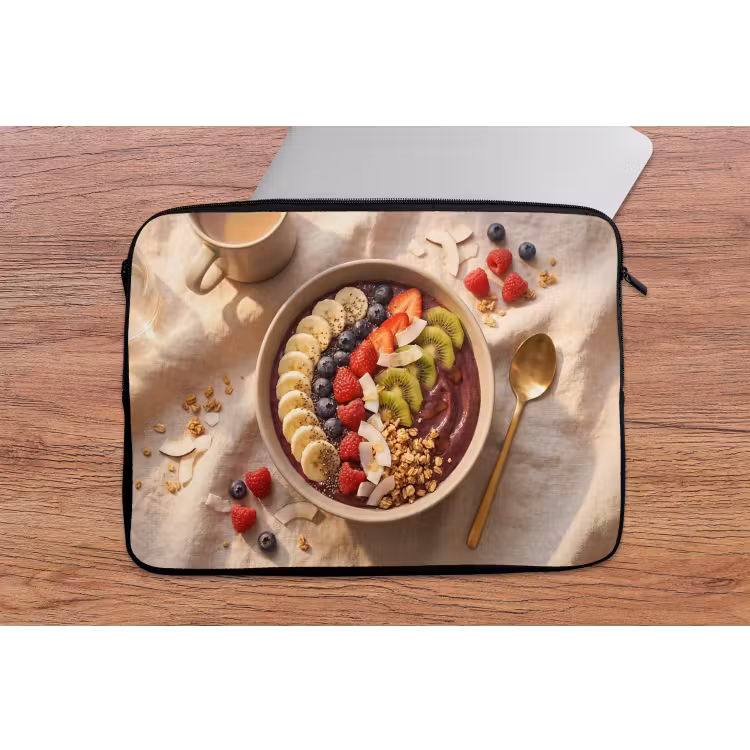 Laptophoes - Eten - Ontbijtkom - Fruit - Gezond - Kleurrijk — 2