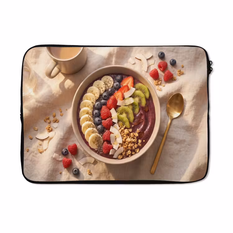 Laptophoes - Eten - Ontbijtkom - Fruit - Gezond - Kleurrijk — 5
