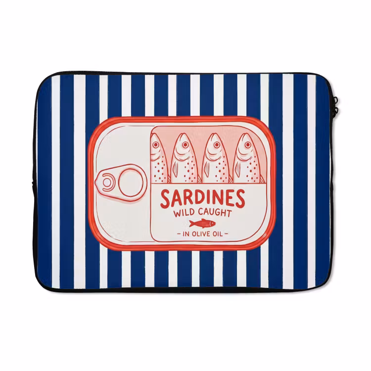 Laptophoes - Eten - Vis - Blik - Illustratie - Rood — 5