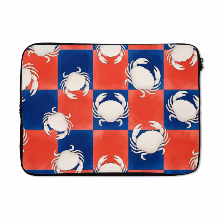 Laptophoes - Patroon - Zeeleven - Rood - Blauw - Abstract — 5