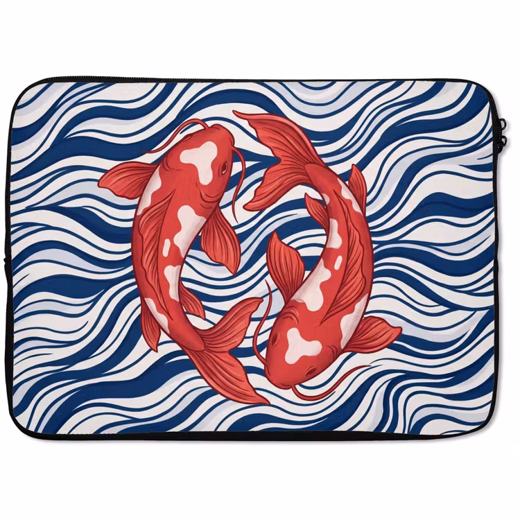 Laptophoes - Vis - Water - Natuur - Illustratie - Rood — 1