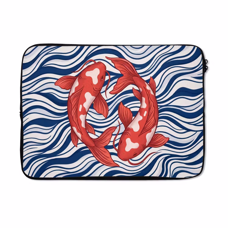 Laptophoes - Vis - Water - Natuur - Illustratie - Rood — 5