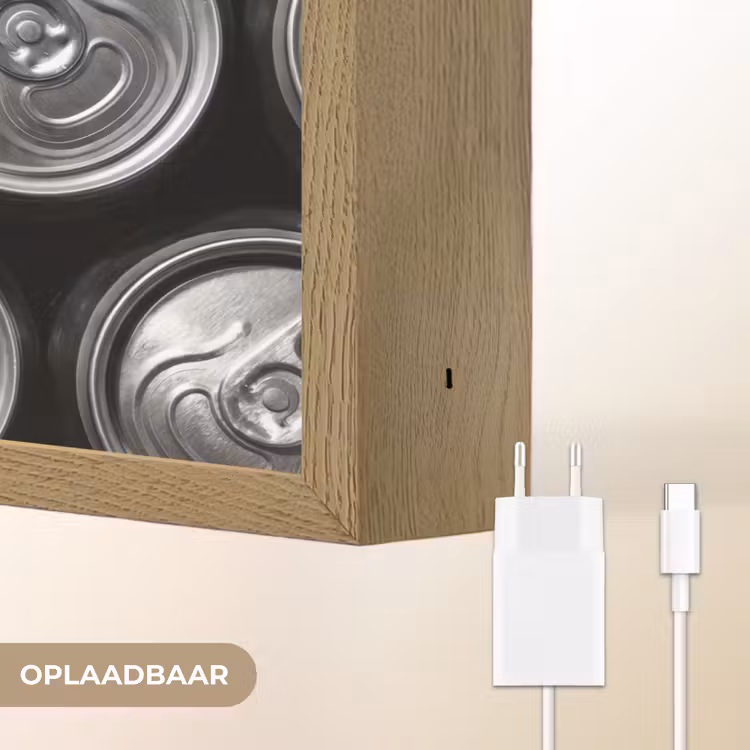 Lightbox - Wandlamp - Blikjes - Aluminium - Patroon - Industrieel - Zilver — 7