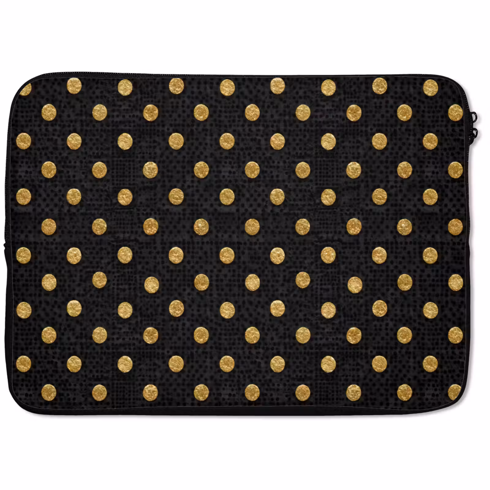 Laptophoes - Polka Dot - Stippen - Goud - Zwart — 1
