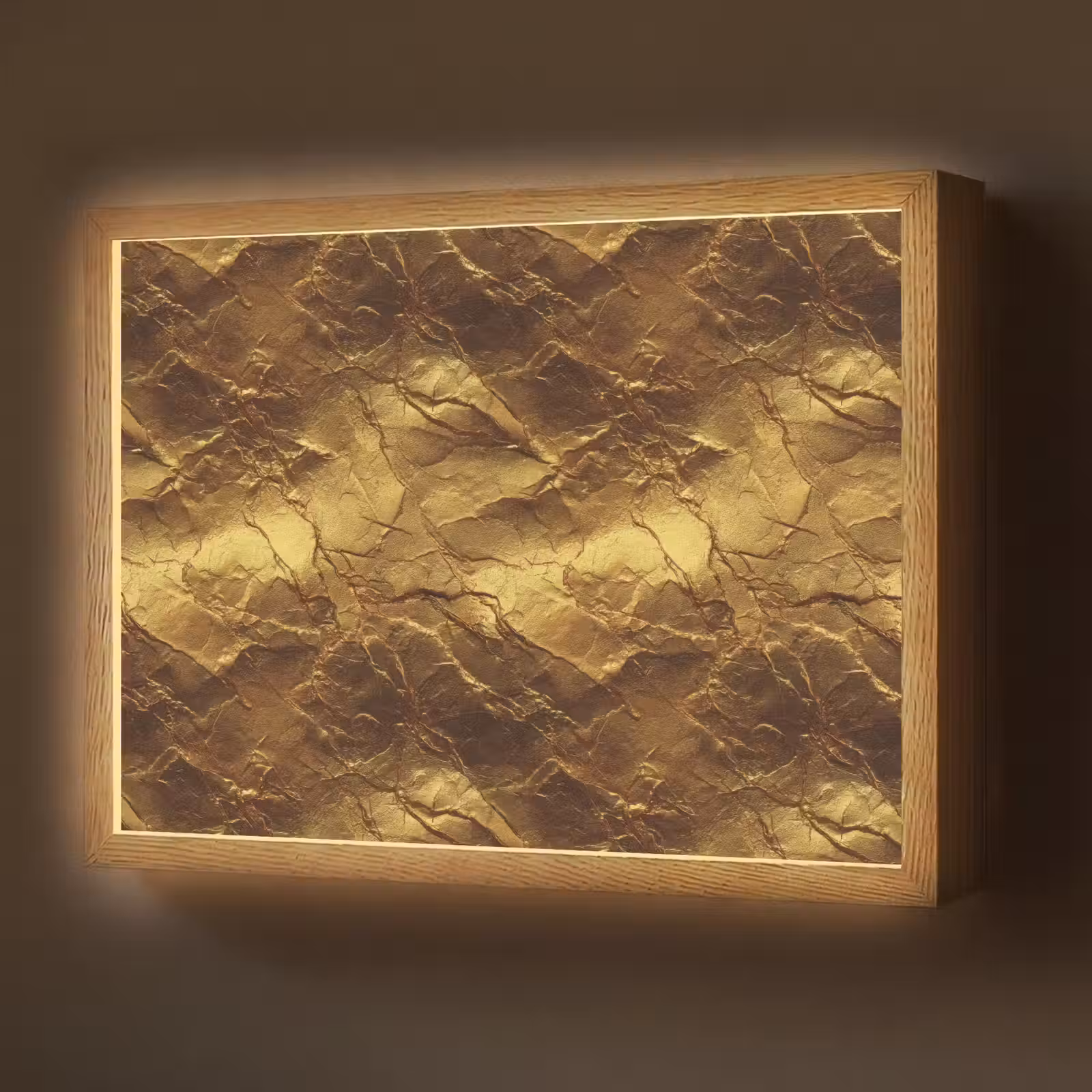 Lightbox - Wandlamp - Bladgoud - Textuur - Goud — 1