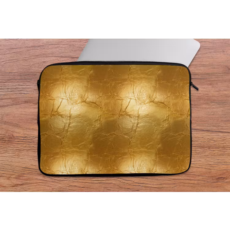 Laptophoes - Bladgoud - Vintage - Textuur - Warm Goud — 2
