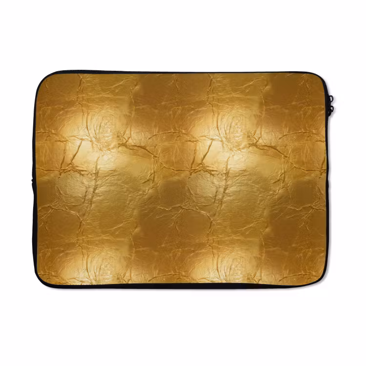 Laptophoes - Bladgoud - Vintage - Textuur - Warm Goud — 5