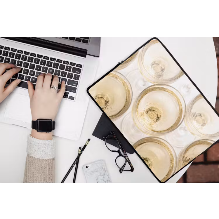 Laptophoes - Drank - Glazen - Feest - Goud — 3