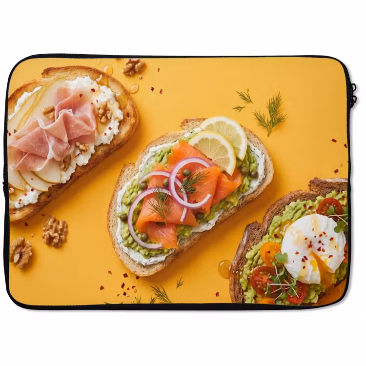 Laptophoes - Eten - Brood - Ontbijt - Modern - Kleurrijk — 1