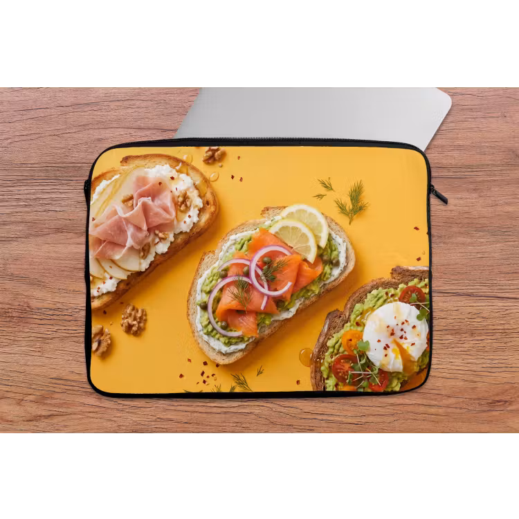 Laptophoes - Eten - Brood - Ontbijt - Modern - Kleurrijk — 2