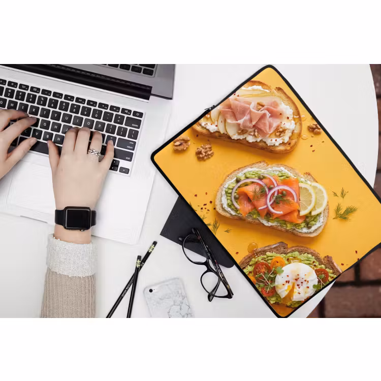 Laptophoes - Eten - Brood - Ontbijt - Modern - Kleurrijk — 3