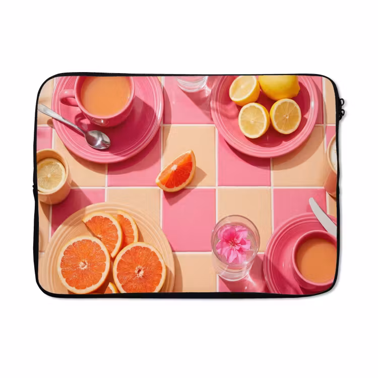 Laptophoes - Eten - Citrusvruchten - Stillevens - Roze - Oranje — 5