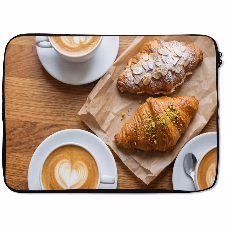 Laptophoes - Eten - Croissant - Koffie - Ontbijt - Modern — 1