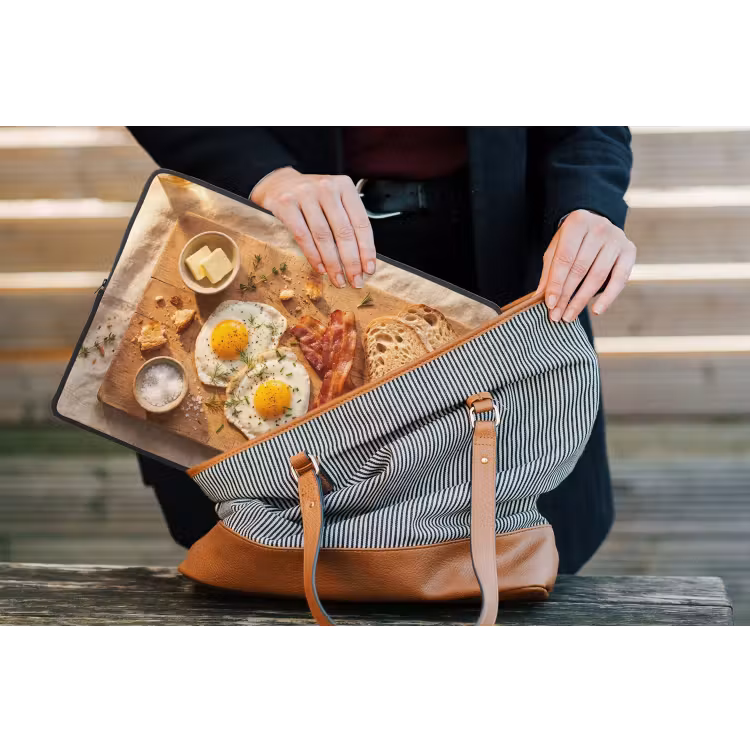 Laptophoes - Eten - Ontbijt - Hout - Rustiek - Geel — 4