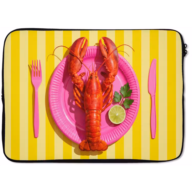Laptophoes - Eten - Roze - Geel - Modern - Culinaire — 1