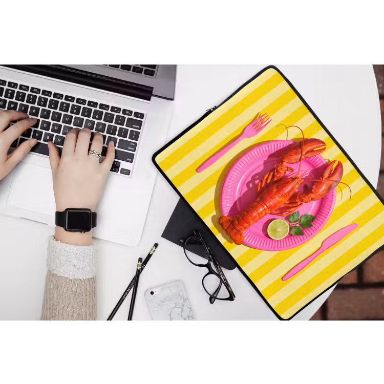 Laptophoes - Eten - Roze - Geel - Modern - Culinaire — 3