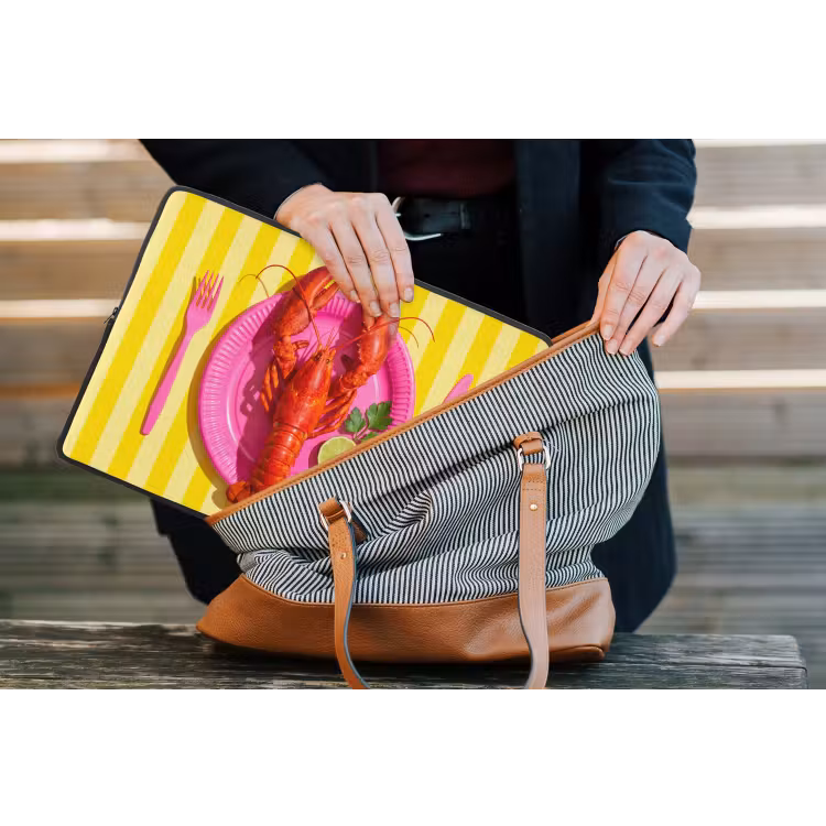 Laptophoes - Eten - Roze - Geel - Modern - Culinaire — 4