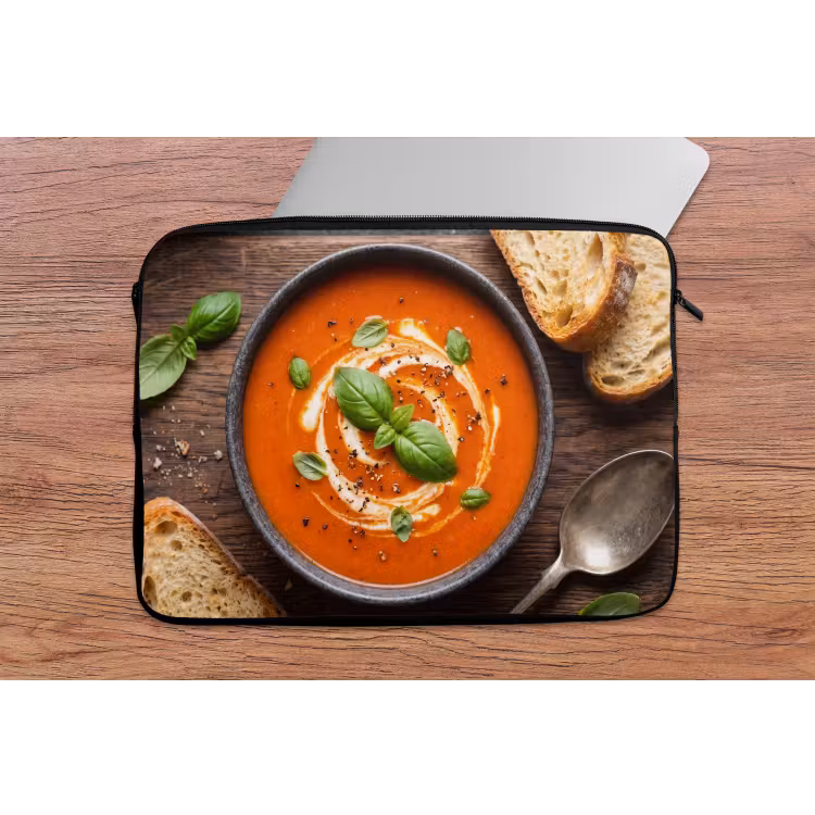 Laptophoes - Eten - Soep - Basilicum - Rustiek - Rood — 2