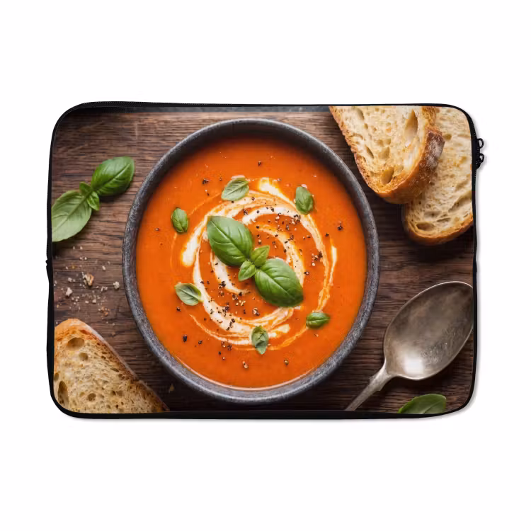Laptophoes - Eten - Soep - Basilicum - Rustiek - Rood — 5
