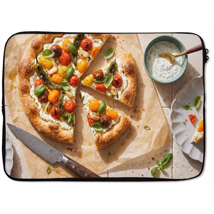 Laptophoes - Eten - Tomaten - Basilicum - Maaltijd - Vers — 1