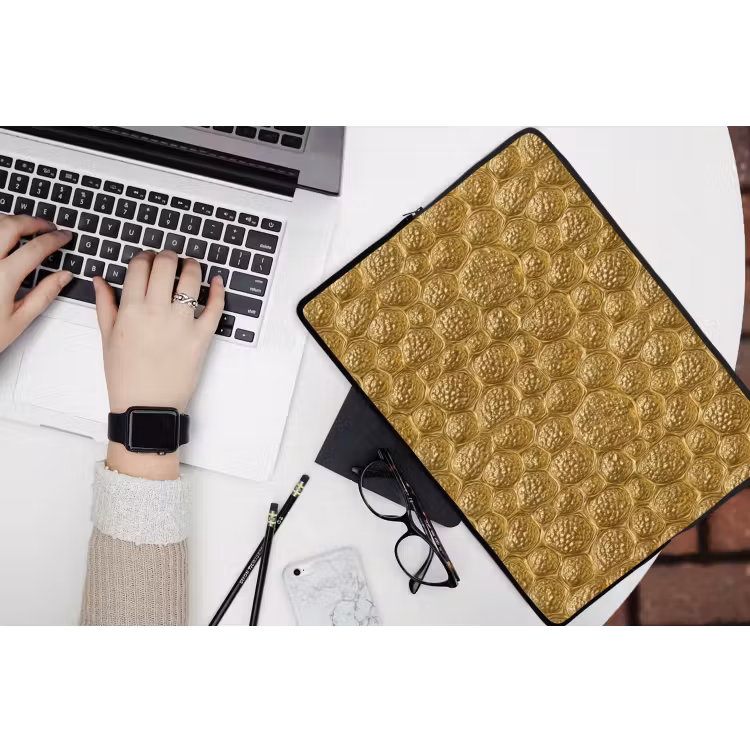 Laptophoes - Gehamerd - Mozaïek - Antiek - Goud — 3