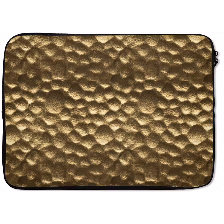 Laptophoes - Gehamerd - Reliëf - Textuur - Bronsgoud — 1