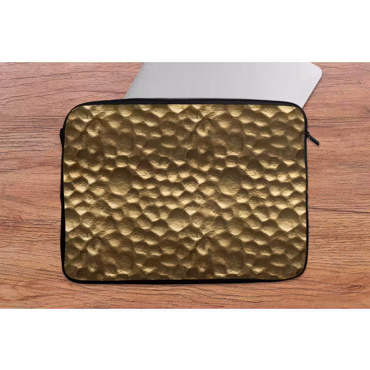 Laptophoes - Gehamerd - Reliëf - Textuur - Bronsgoud — 2