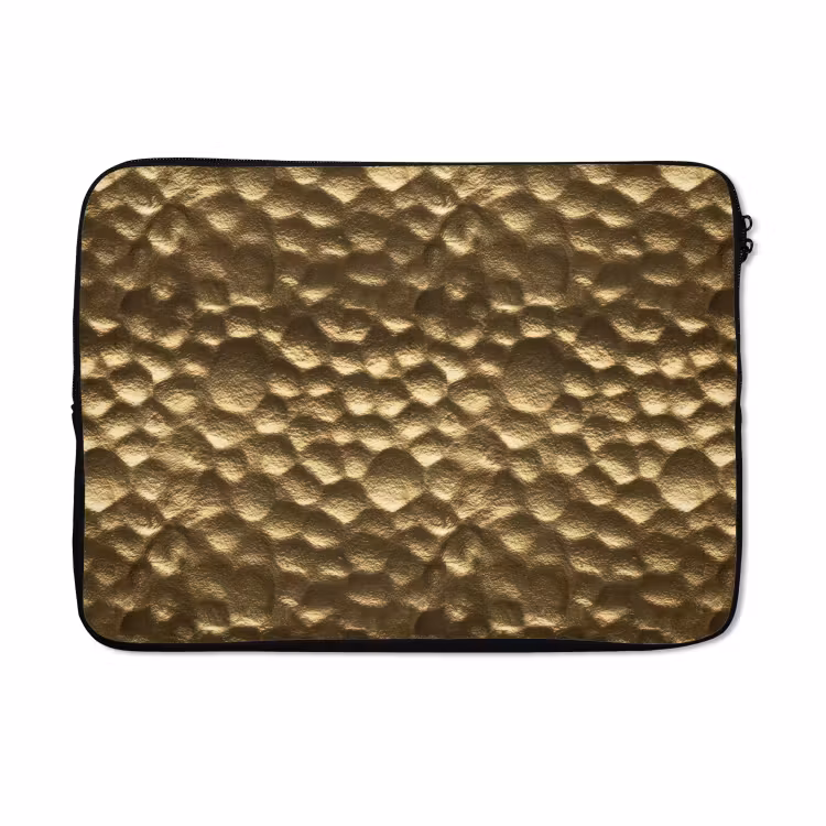 Laptophoes - Gehamerd - Reliëf - Textuur - Bronsgoud — 5