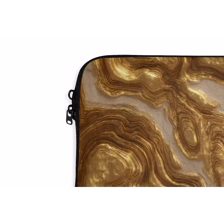 Laptophoes - Golven - Organisch - Goud - Crème — 6