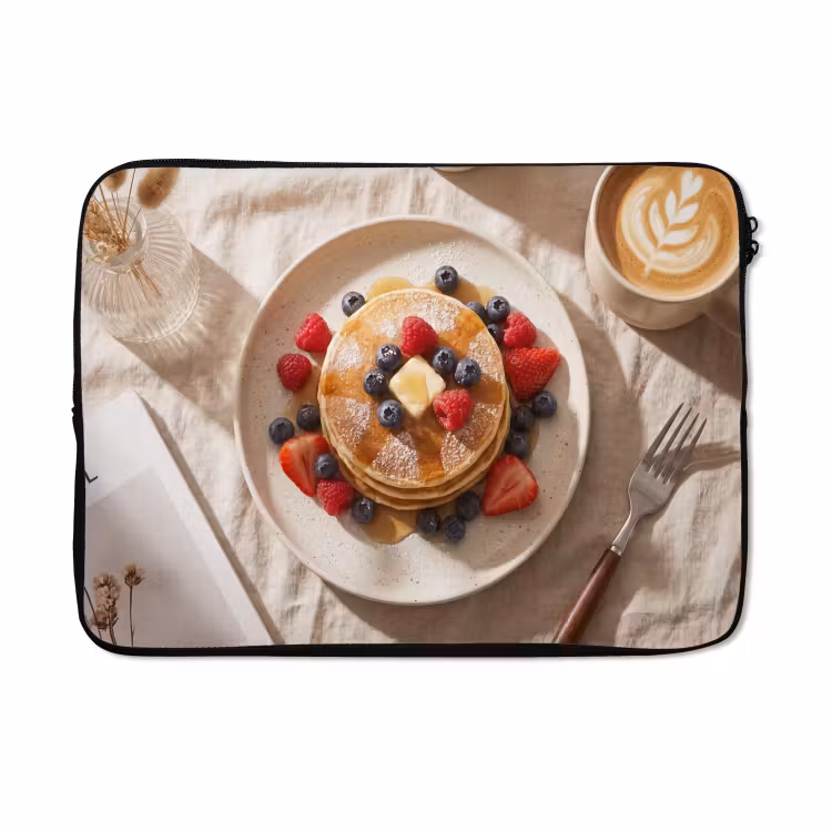 Laptophoes - Pannenkoeken - Bessen - Ontbijt - Modern - Beige — 5