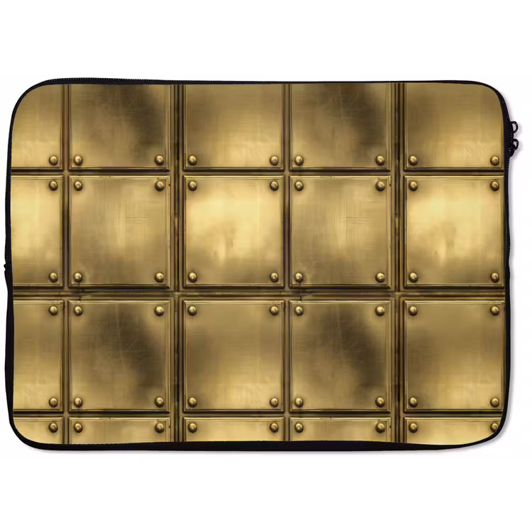 Laptophoes - Platen - Industrieel - Stoer - Goud — 1