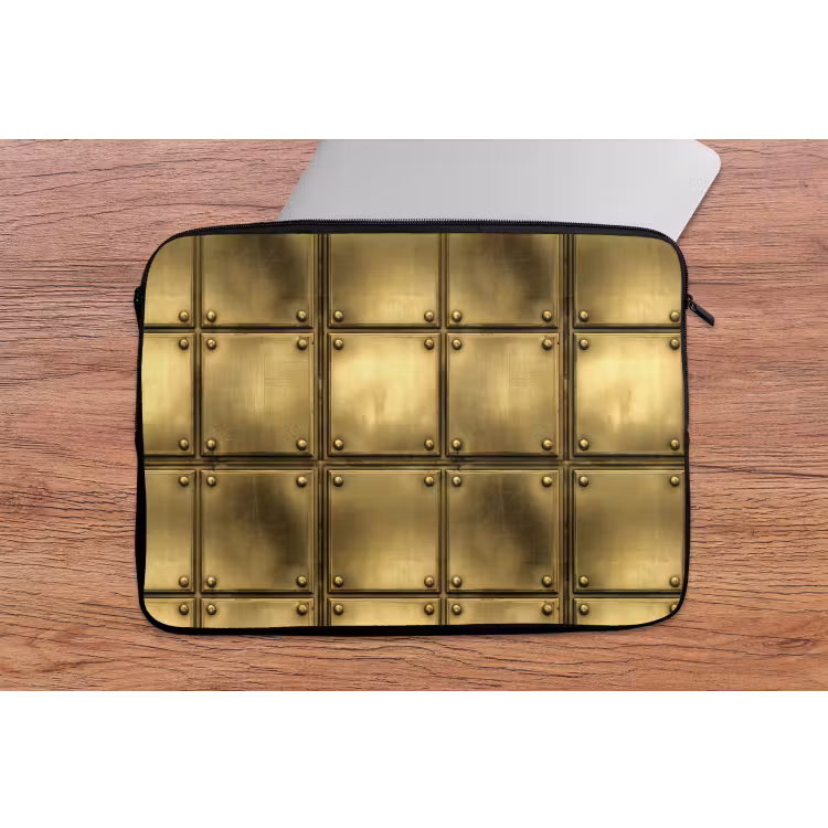 Laptophoes - Platen - Industrieel - Stoer - Goud — 2