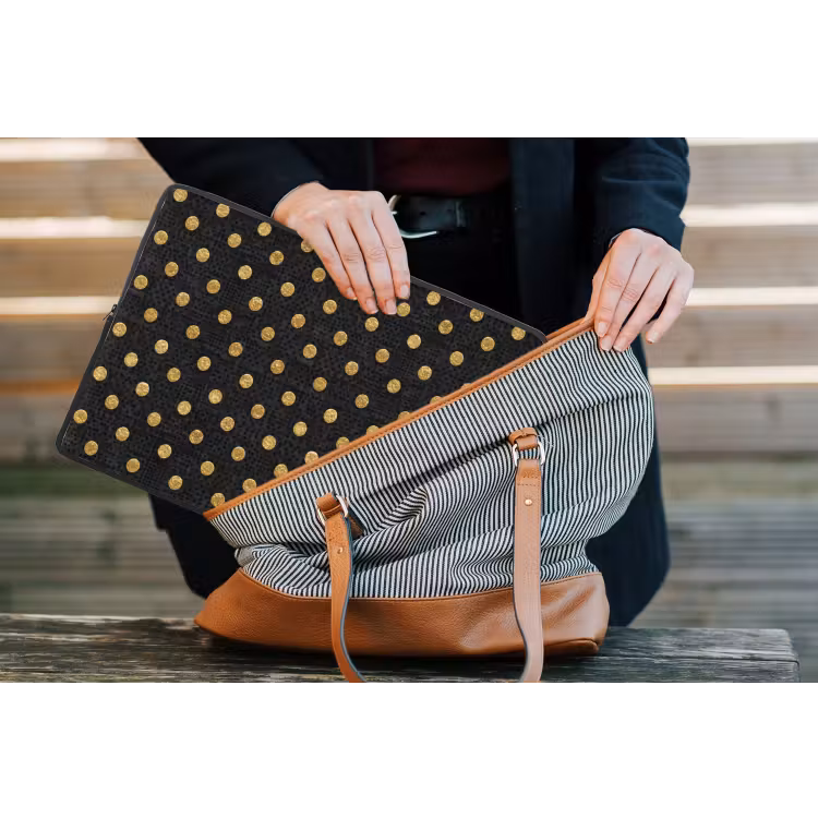 Laptophoes - Polka Dot - Stippen - Goud - Zwart — 4