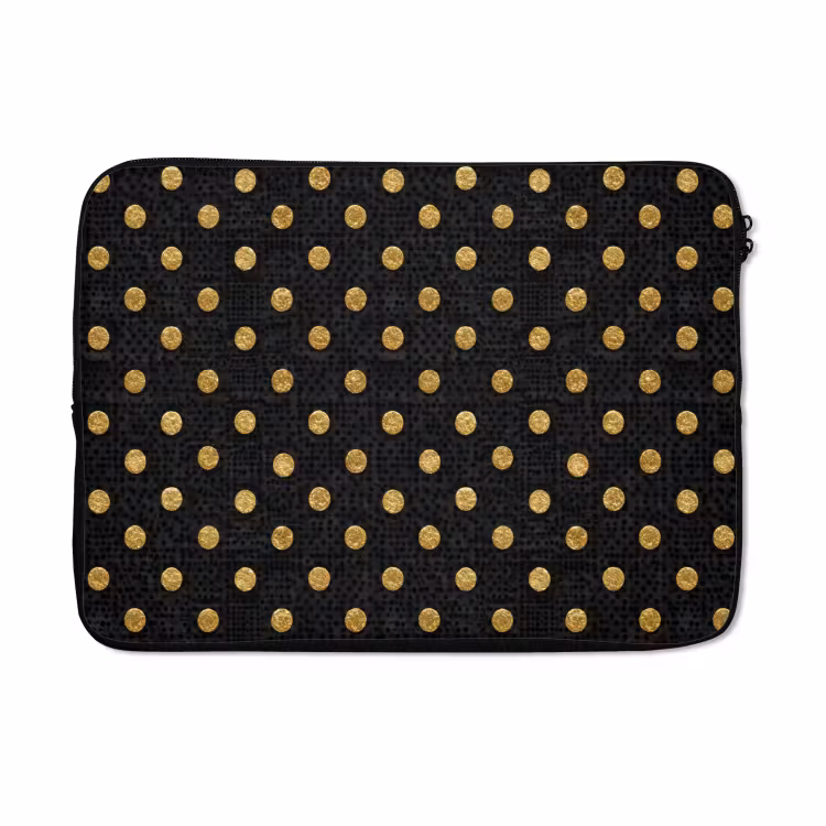 Laptophoes - Polka Dot - Stippen - Goud - Zwart — 5