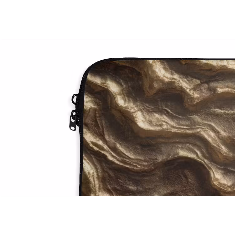 Laptophoes - Reliëf - Golven - Abstract - Bronsgoud — 6