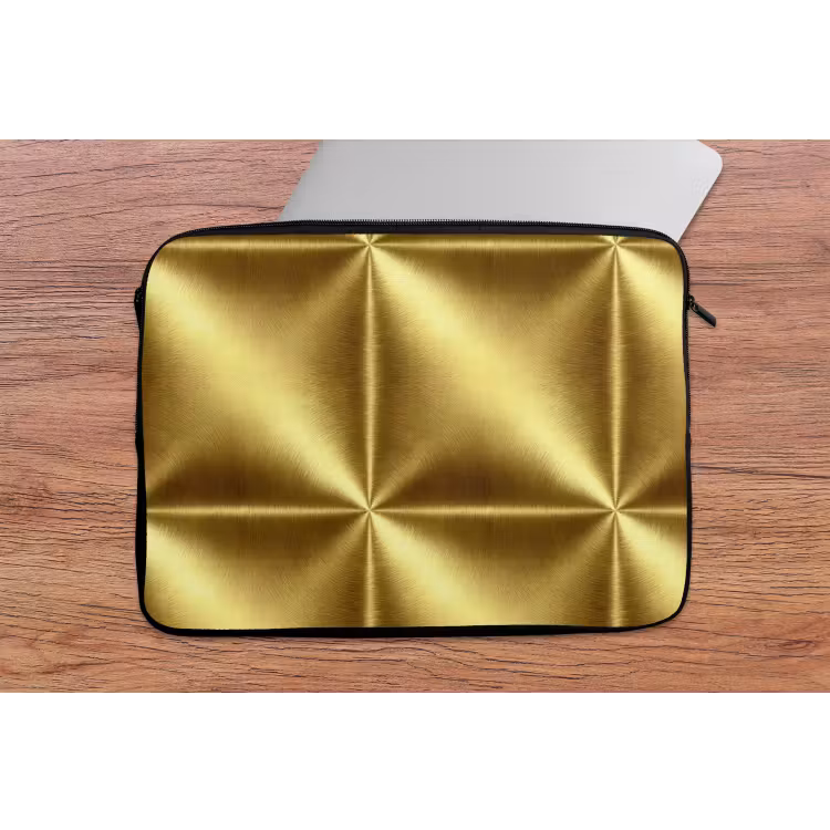Laptophoes - Textuur - Geborsteld Goud - Industrieel - Metallic — 2