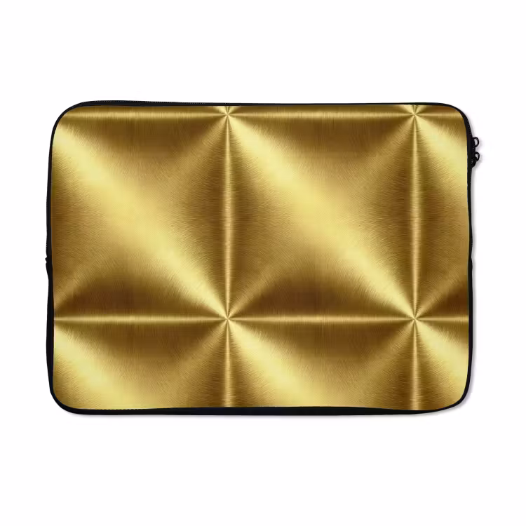 Laptophoes - Textuur - Geborsteld Goud - Industrieel - Metallic — 5