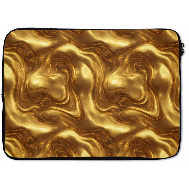 Laptophoes - Textuur - Vloeibaar - Organisch - Goud — 1