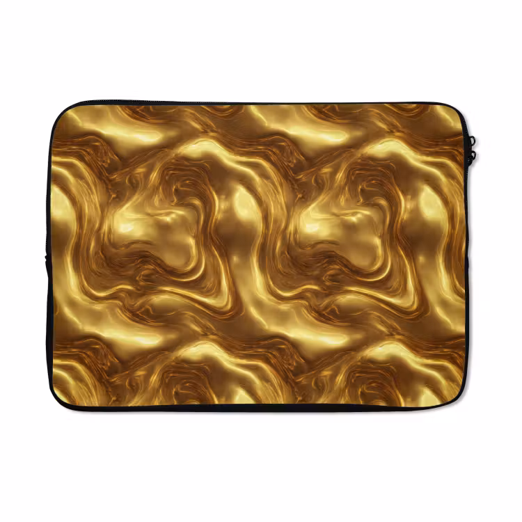 Laptophoes - Textuur - Vloeibaar - Organisch - Goud — 5