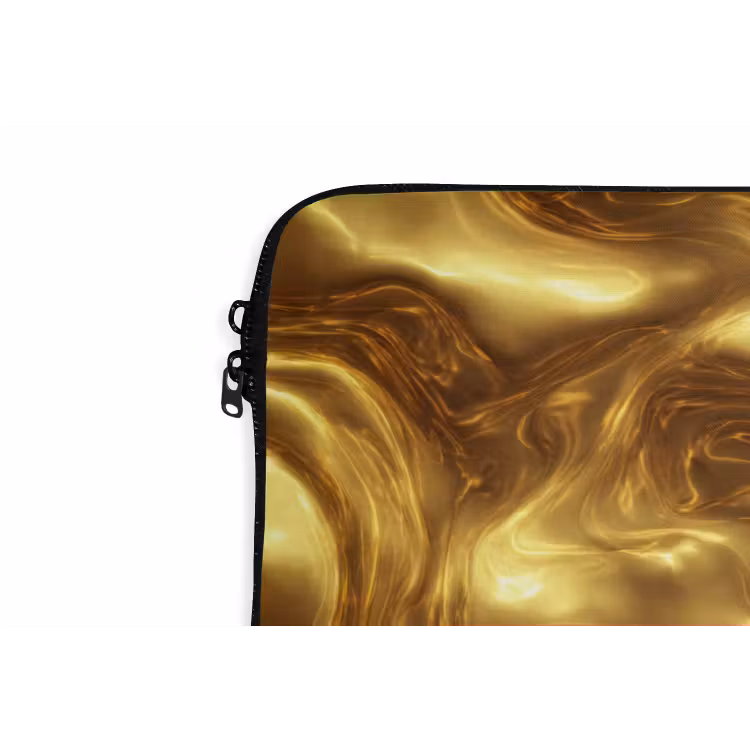 Laptophoes - Textuur - Vloeibaar - Organisch - Goud — 6
