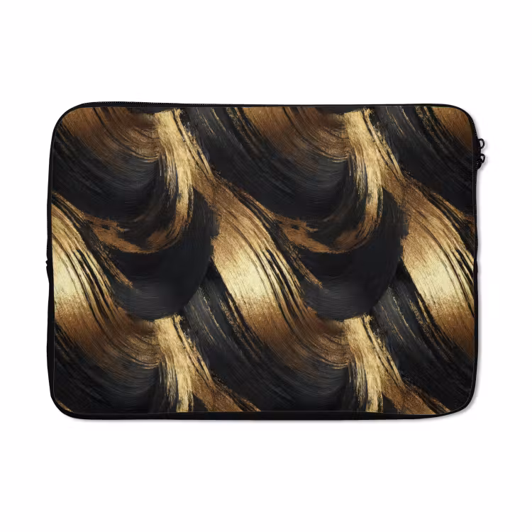 Laptophoes - Verfstreken - Abstract - Goud - Zwart — 5