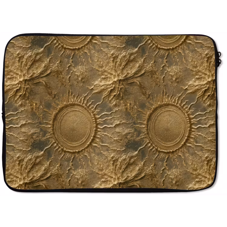 Laptophoes - Zon - Reliëf - Antiek - Goud — 1
