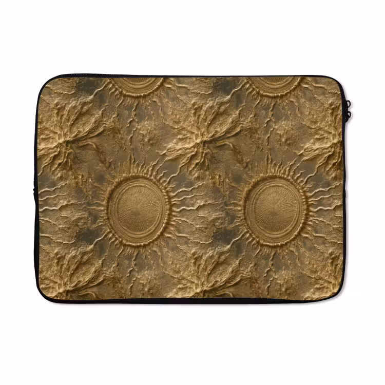 Laptophoes - Zon - Reliëf - Antiek - Goud — 5