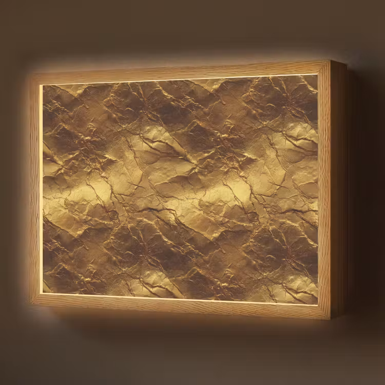 Lightbox - Wandlamp - Bladgoud - Textuur - Goud — 1