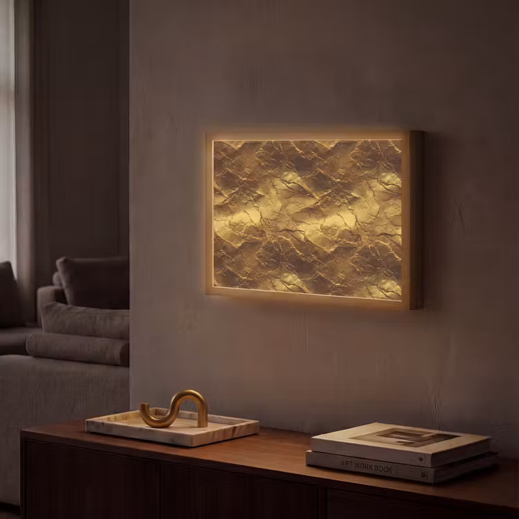Lightbox - Wandlamp - Bladgoud - Textuur - Goud — 2
