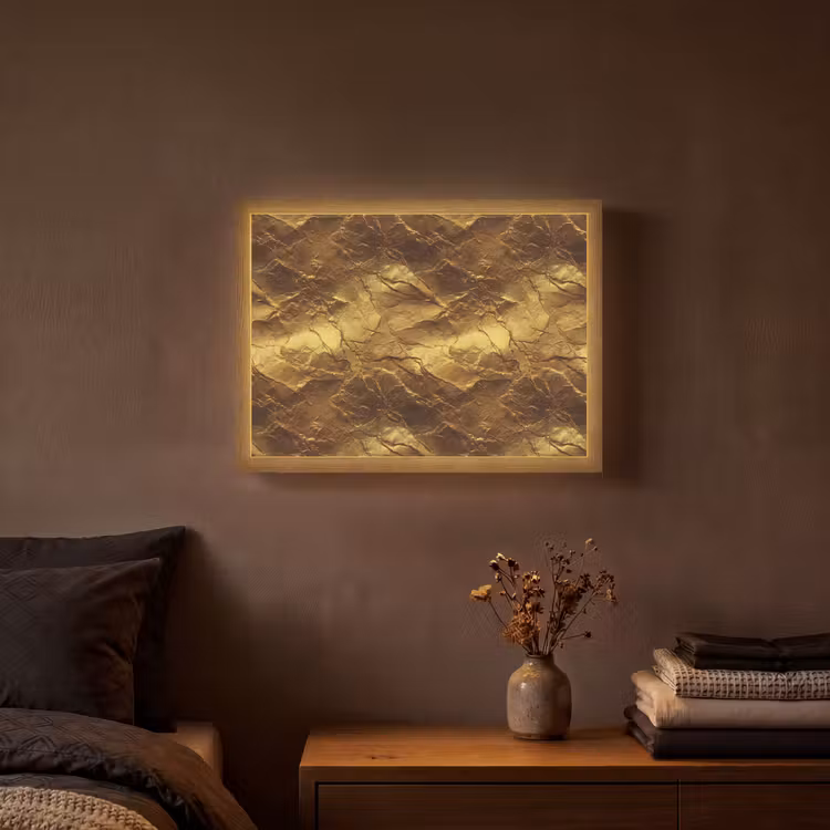 Lightbox - Wandlamp - Bladgoud - Textuur - Goud — 3