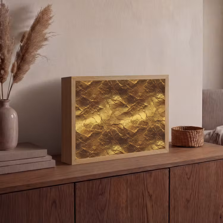 Lightbox - Wandlamp - Bladgoud - Textuur - Goud — 4