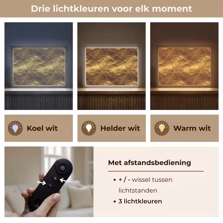 Lightbox - Wandlamp - Bladgoud - Textuur - Goud — 8