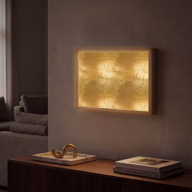 Lightbox - Wandlamp - Bladgoud - Vintage - Textuur - Warm Goud — 2