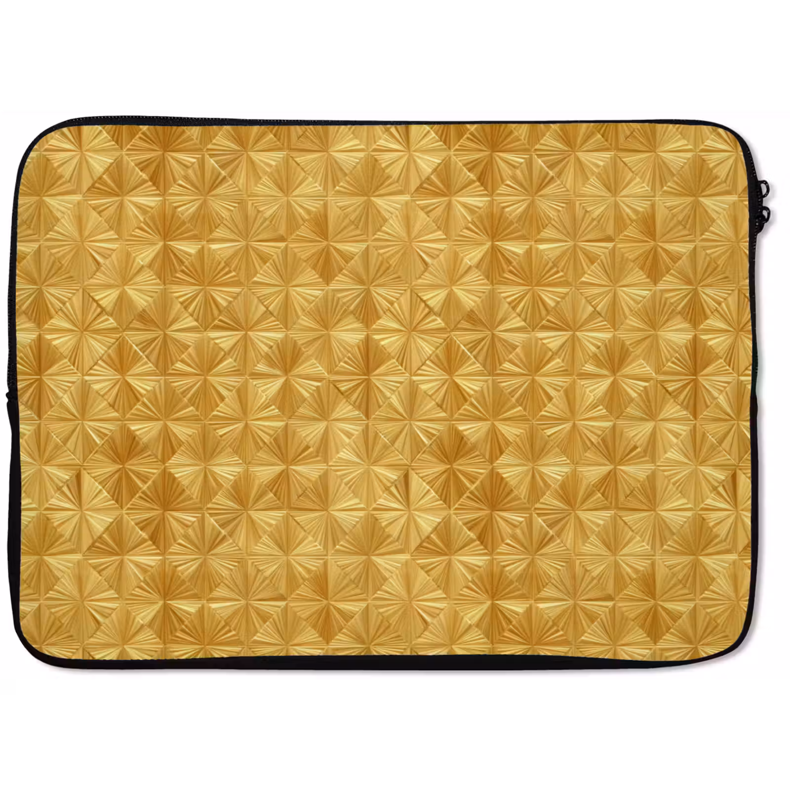 Laptophoes - Tegels - Geometrisch - Reliëf - Goud — 1